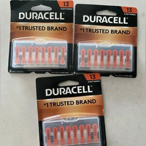 3 packages - Duracell Size 13 Hearing Aid Batteries, 8/Pack DA13B8ZM
